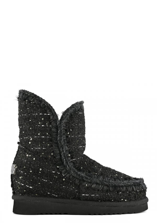 Inner Wedge textile tweed with sequins SQTWBK