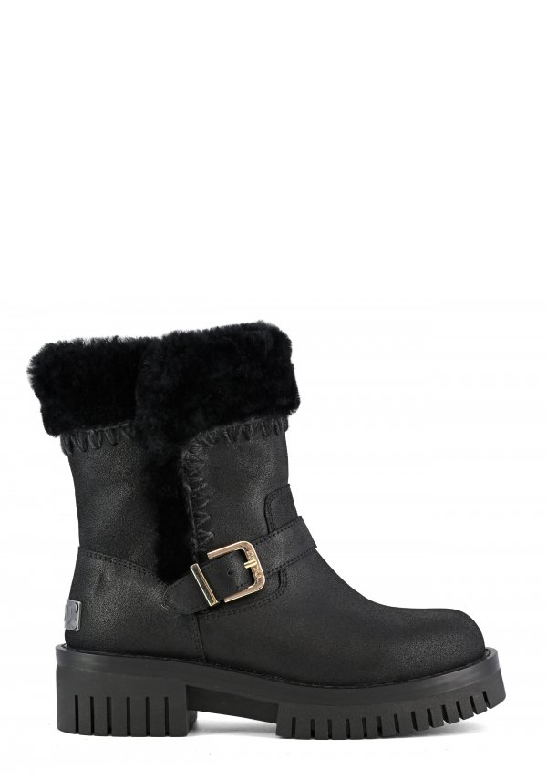 COMBAT ESKIMO BOOT SHEARLING COLLAR BKBK