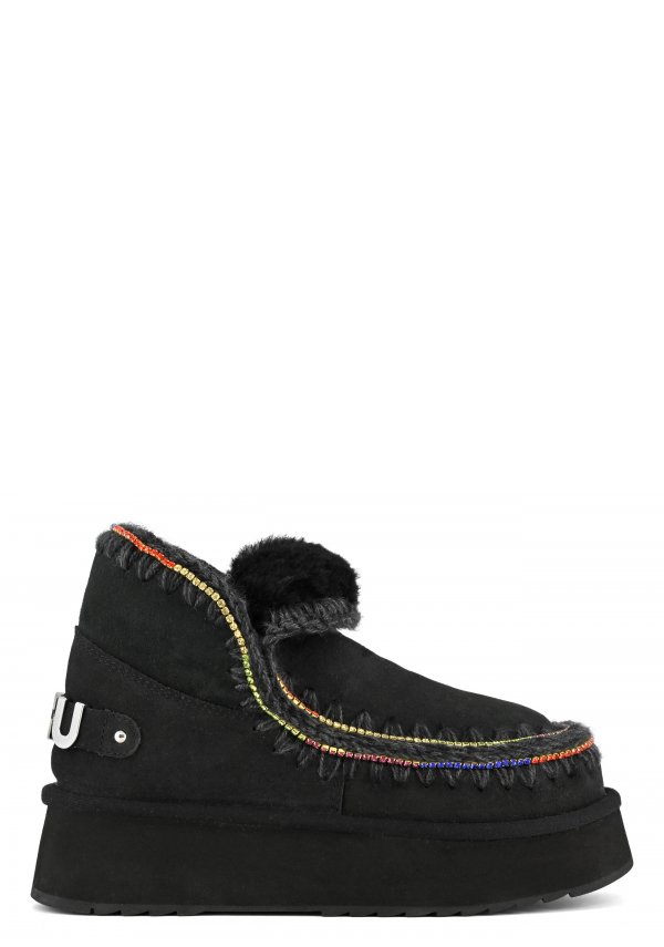 ESKIMO 18 PLATFORM RHINESTONES BKBK