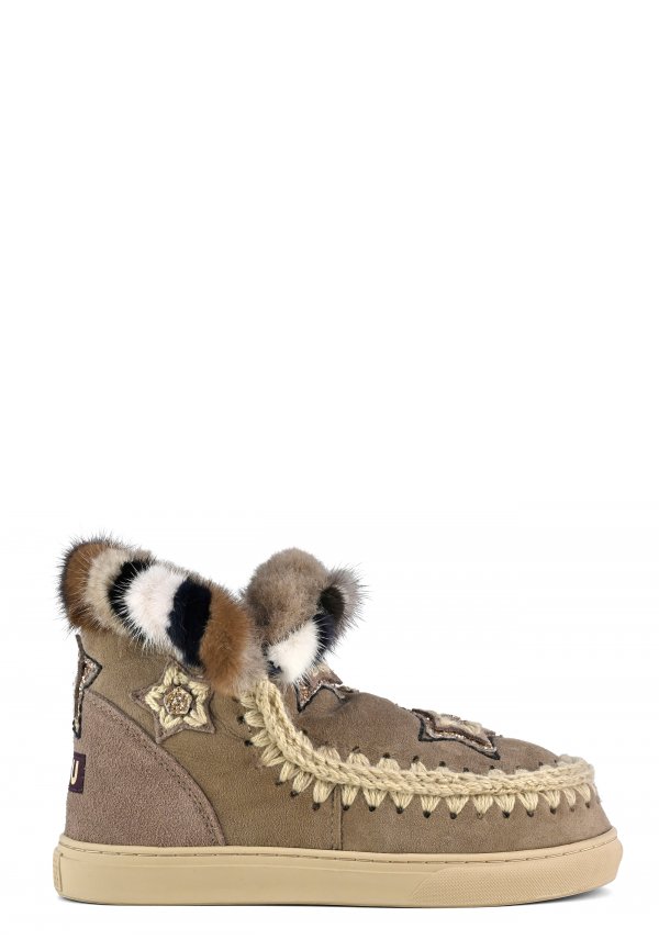 ESKIMO SNEAKER STAR PATCHES &amp; MINK FUR TRIM ELGRY