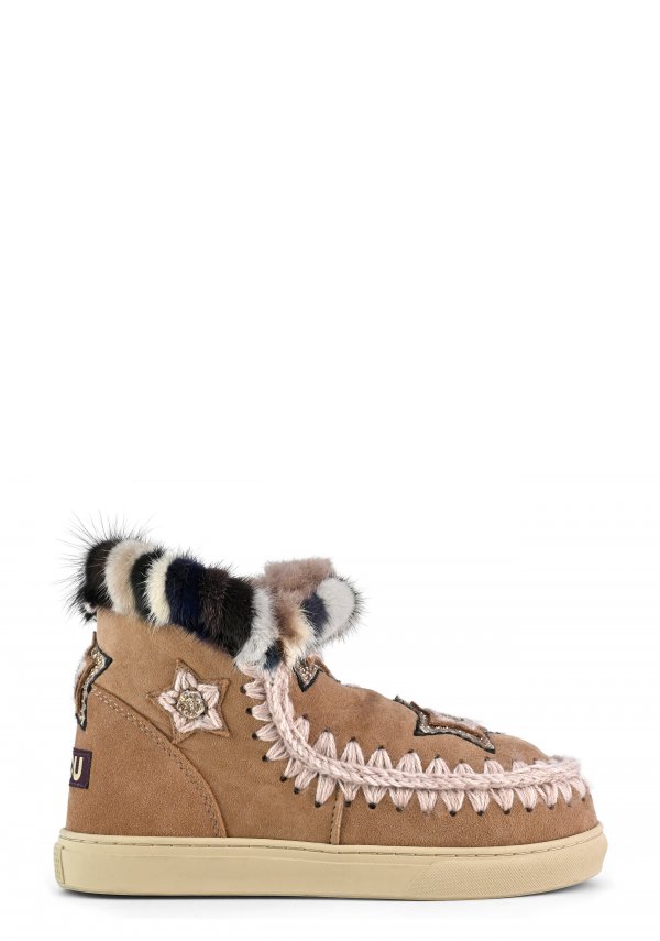 ESKIMO SNEAKER STAR PATCHES &amp; MINK FUR TRIM PKBRO