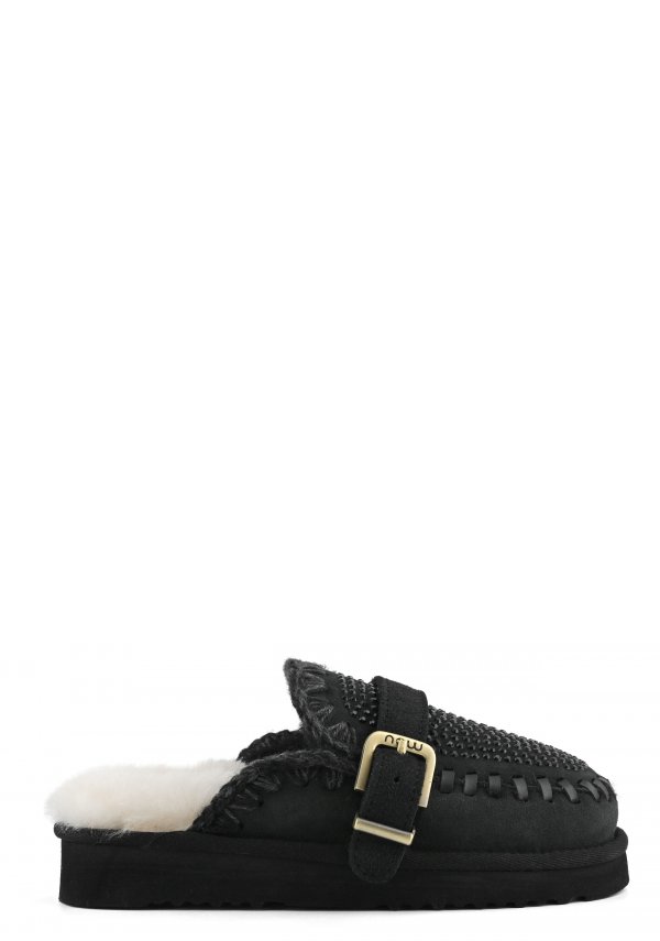 Eskimo Slipper Strass &amp; Leather BKBK