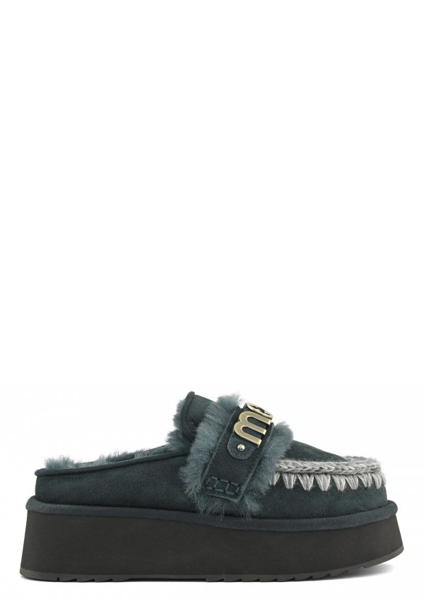 Platform Clog With Strap Logo PINE