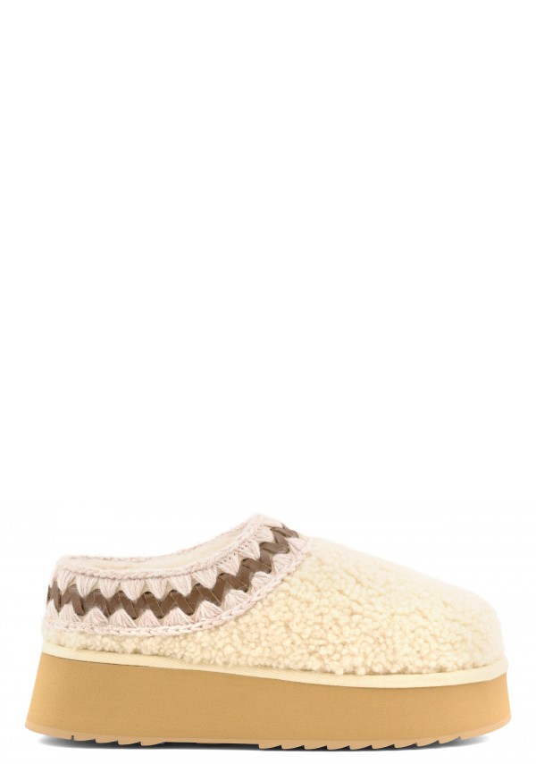Platform Clog Curly Sheepskin VAN