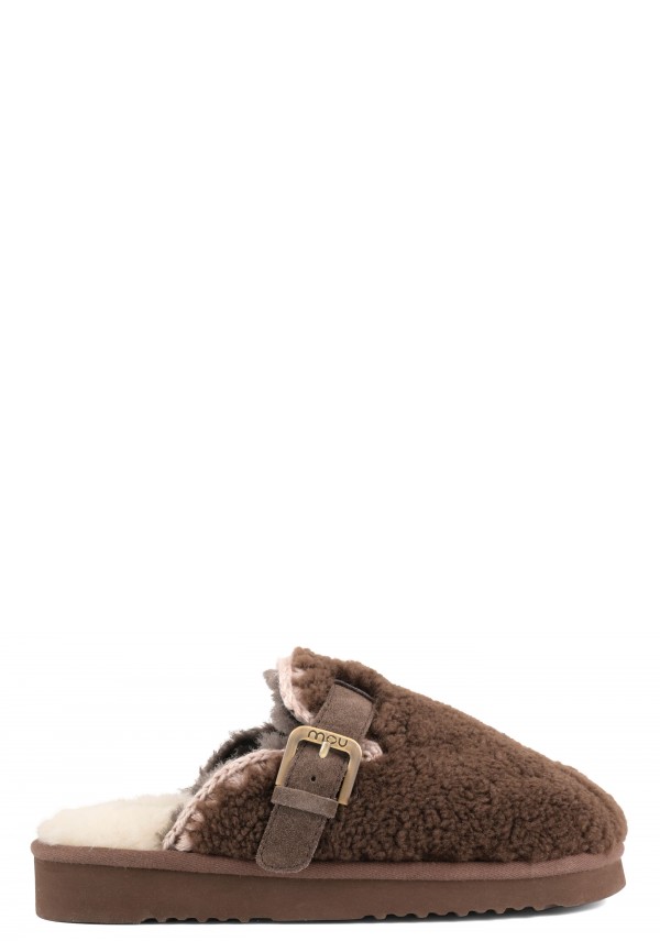 Curly Sheepskin Clog Slipper MOCHA