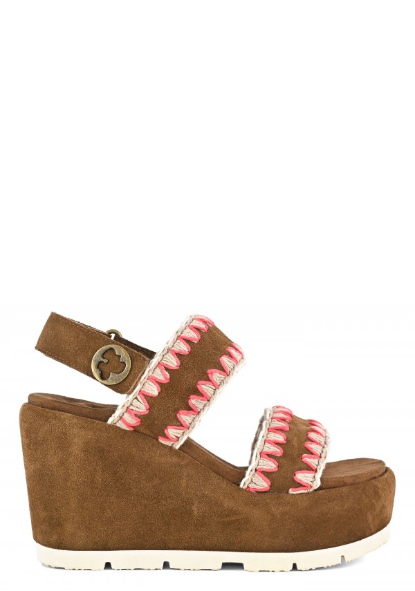 Eva wedge two straps NUTBR