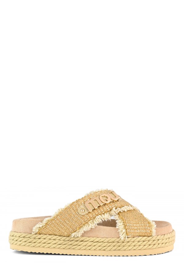 Criss-cross rope raffia sandal RMNAT