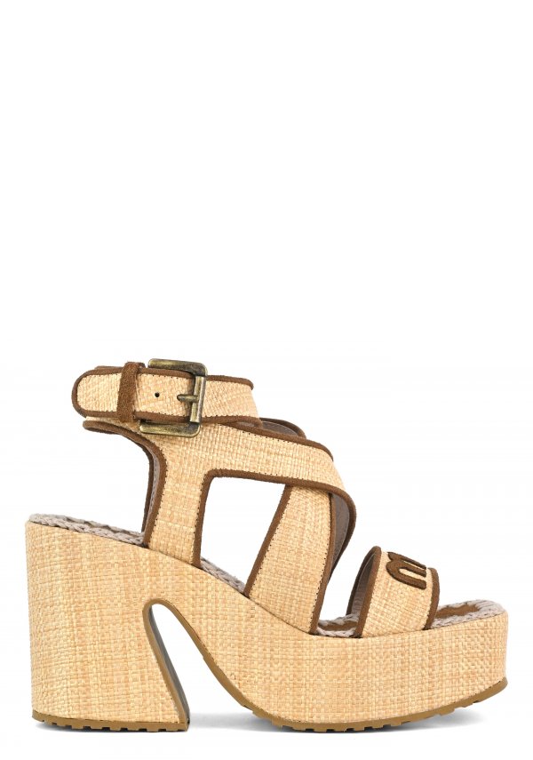 Raffia platform sandal RNAT