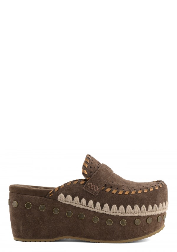 Clog Leather Overstitching DPBRO