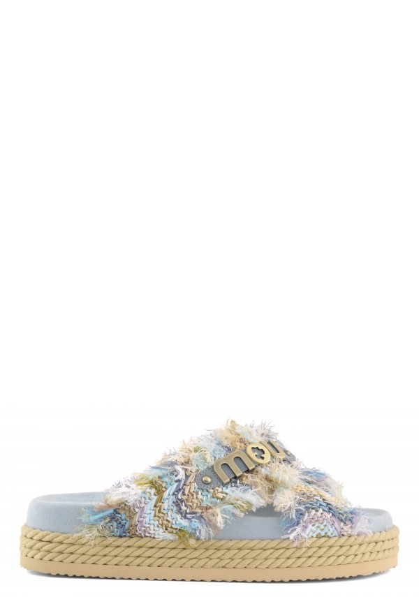 Criss-cross Sandal Multicolor Raffia FRCIE