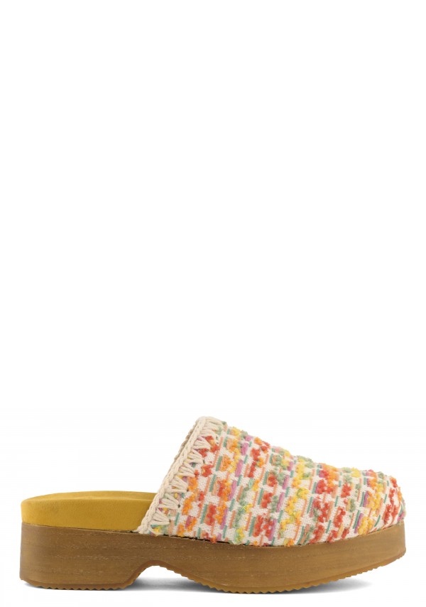 Wood Clog Mule In Tweed TWMUL