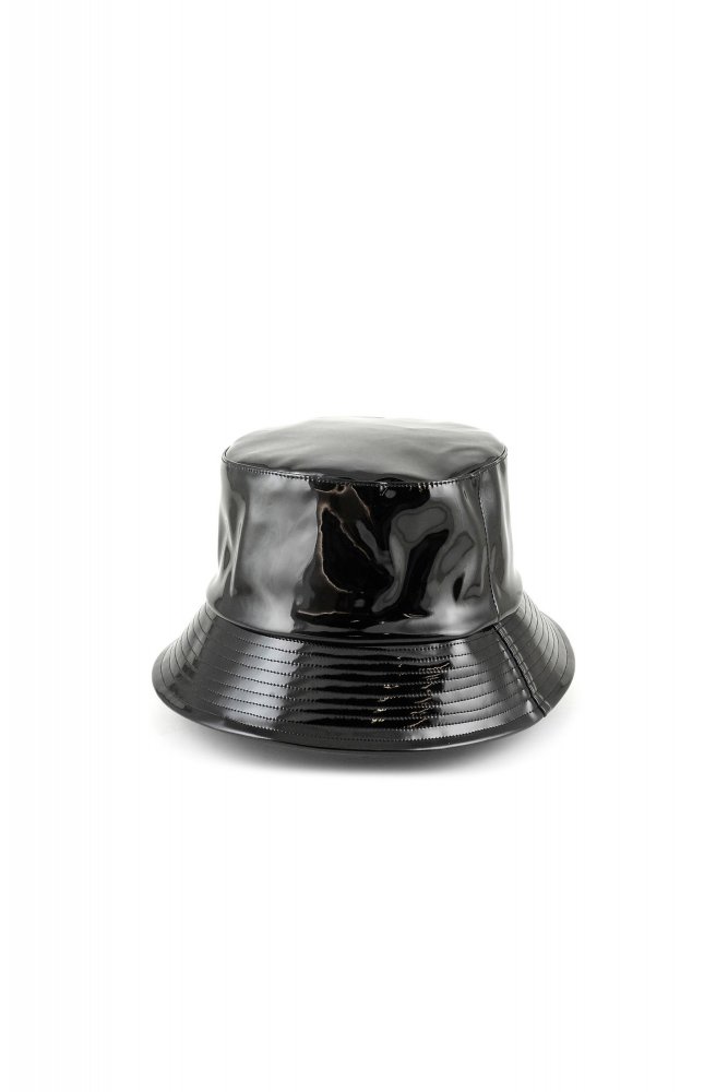 Womens shiny patent leather look bucket hat